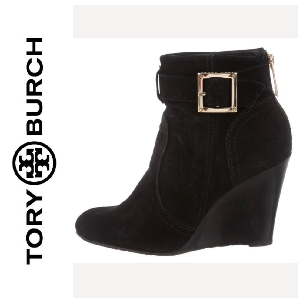 Tory Burch Deanna Wedge Suede Ankle Booties